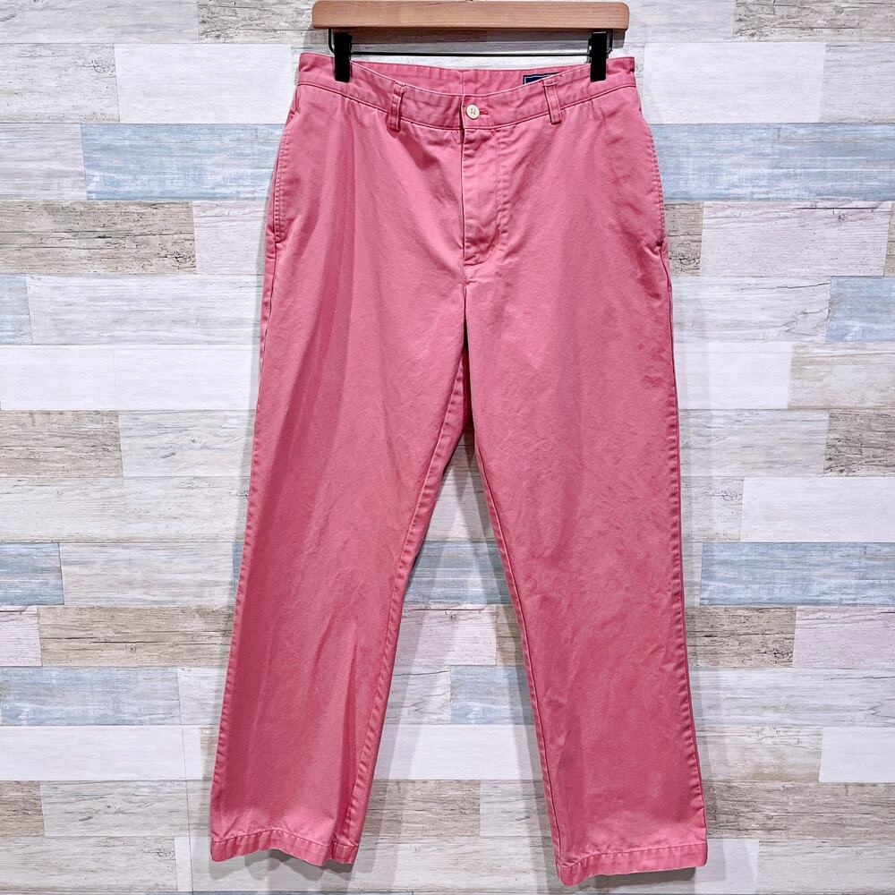 Vineyard Vines Club Pants Pink Flat Front Stretch Chino Casual Mens 32x30
